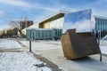 Archeologies Sculpture Maison de la culture of Verdun Montreal borough Royalty Free Stock Photo